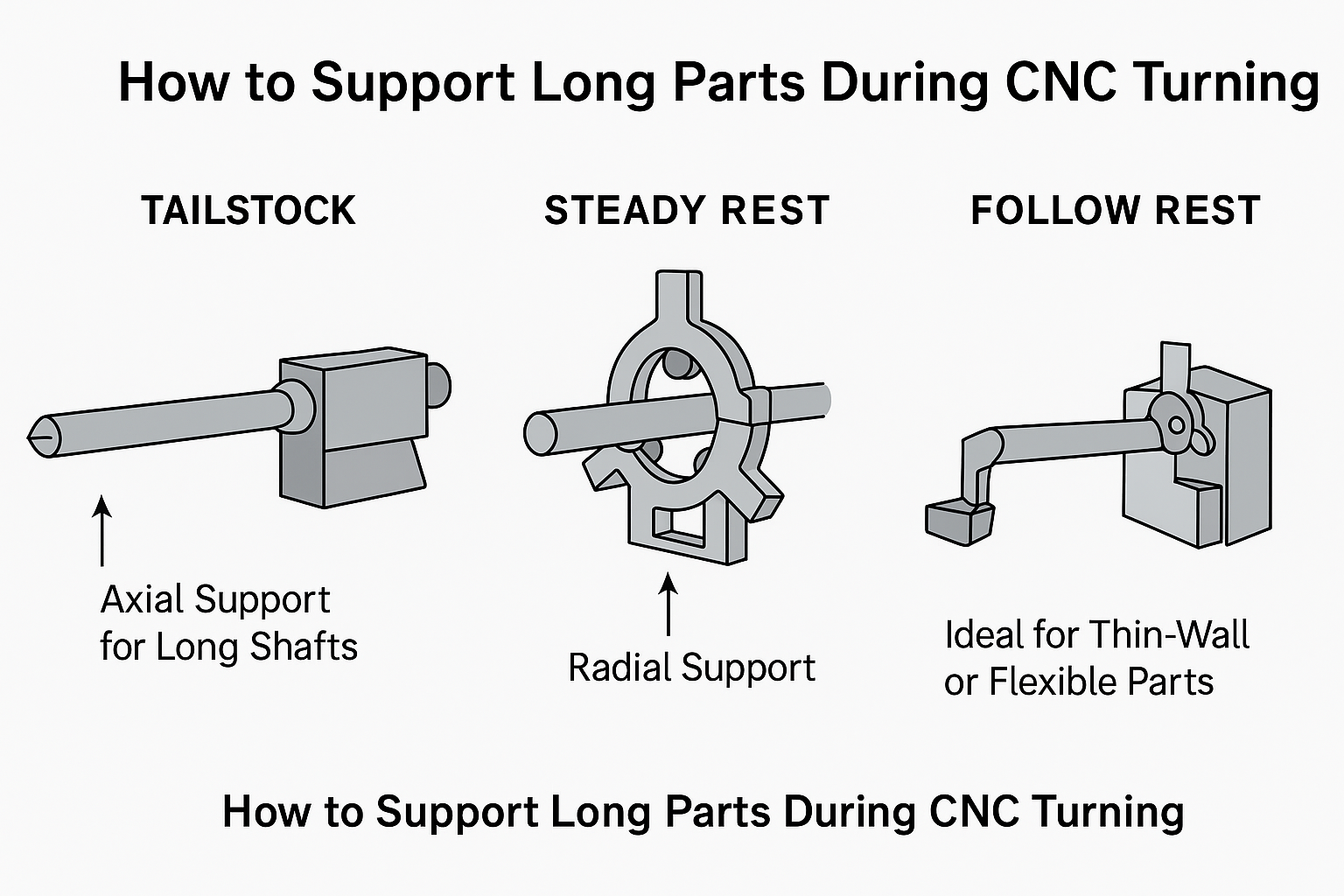 How to Support Long Parts During CNC Turning